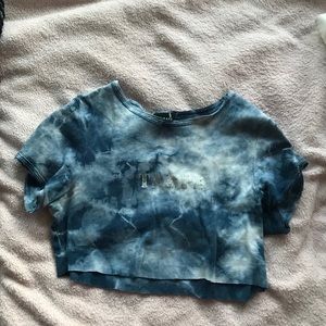 Y2K thunderstorm tie-dye crop top